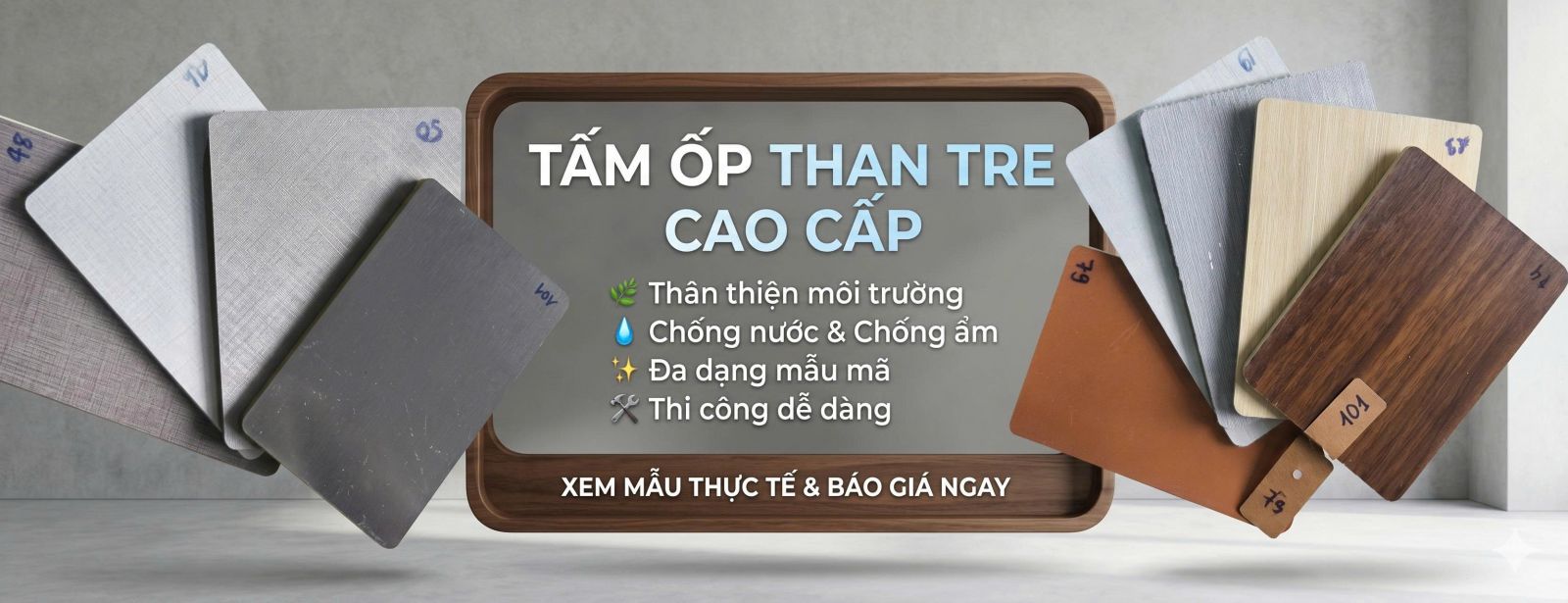Đơn vị cung cấp tấm ốp tường cốt than tre đà nẵng uy tín hàng đầu - Không gian phòng khách Woodlight