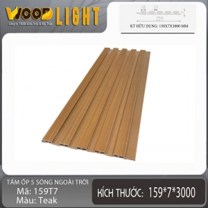 Tấm Ốp 5 Sóng Thấp 159T7-TEAK