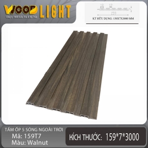 Tấm Ốp 5 Sóng Thấp 159T7-WALNUT